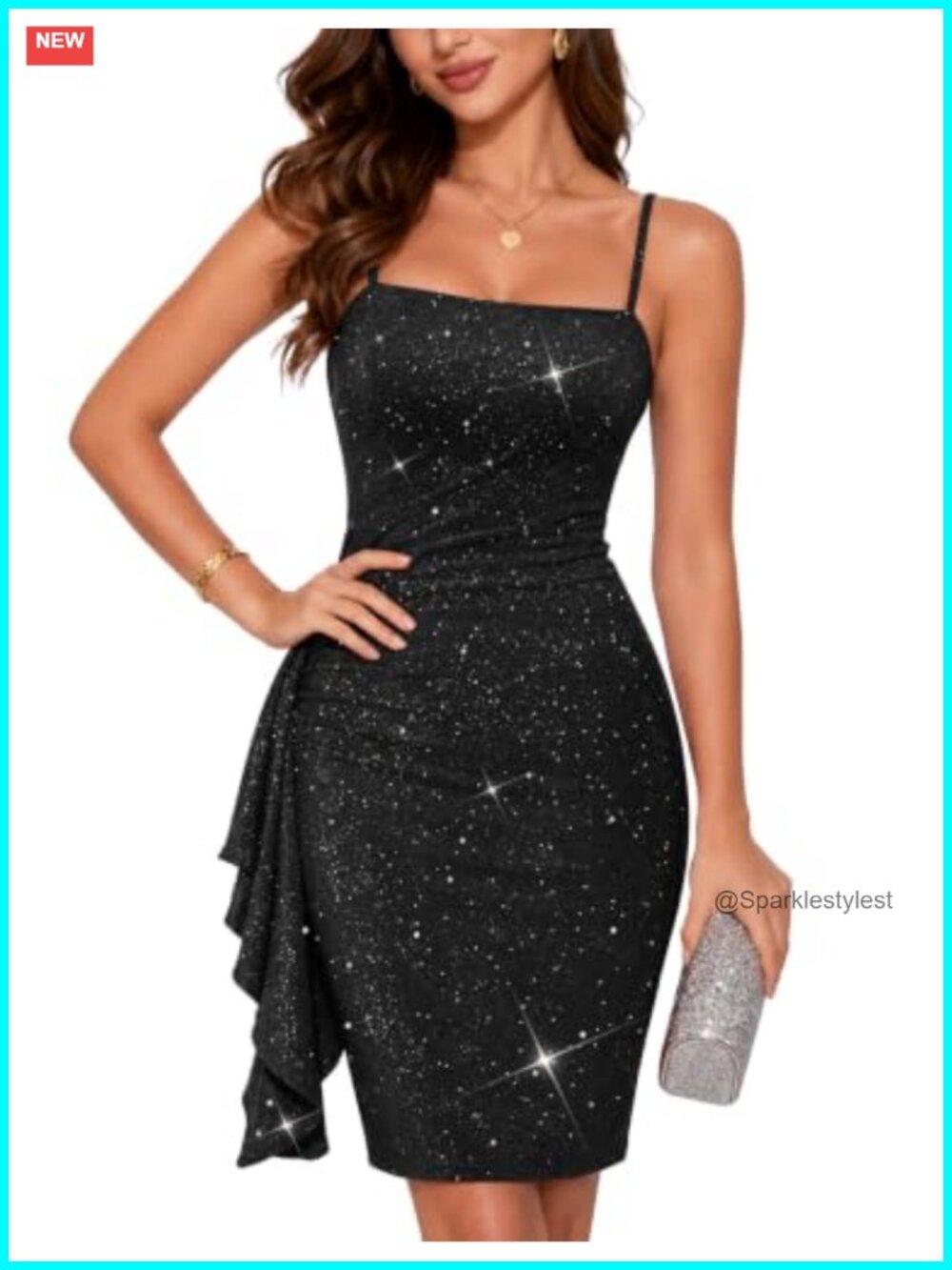 Sparkly Sequin Bodycon Mini Dress Sleeveless Cocktail Party Homecoming